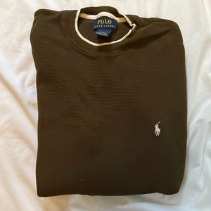 Polo Ralph Lauren Size M, Waffle Long-Sleeve, white and brown